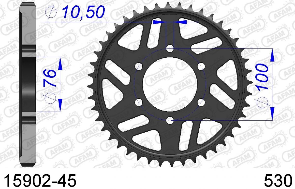 REAR ALU 45T, 530