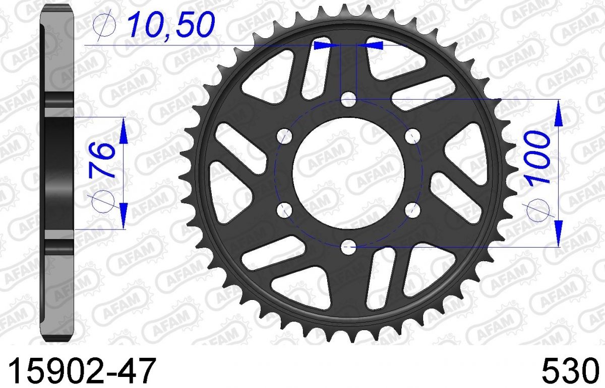 REAR ALU 47T, 530
