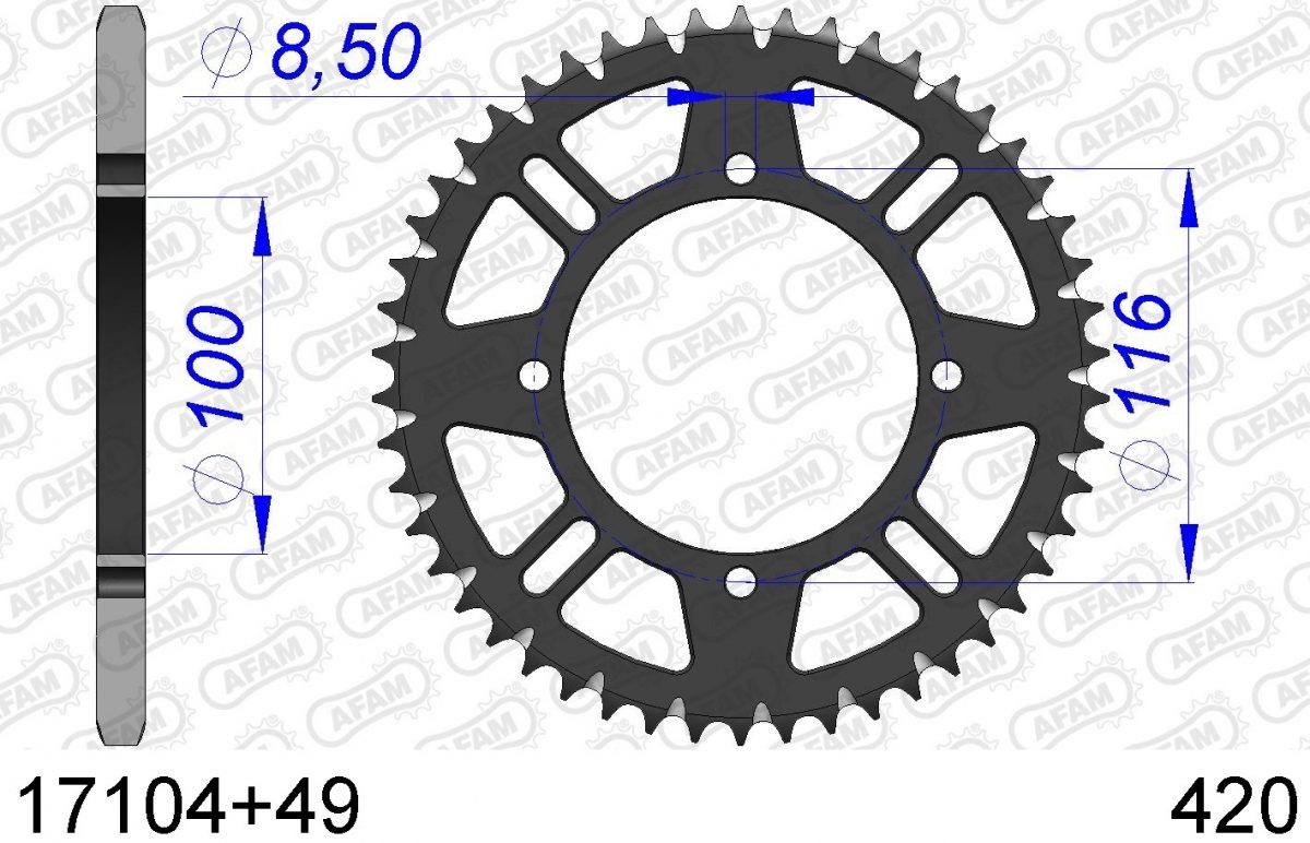 REAR ALU 49T, 420