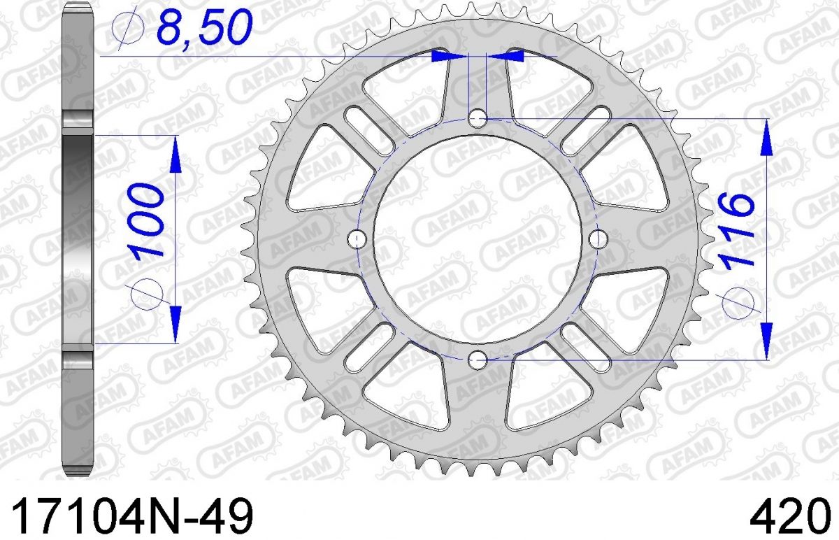 REAR ALU 49T, 420