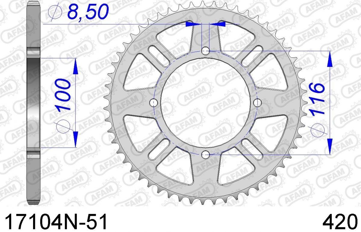 REAR ALU 51T, 420