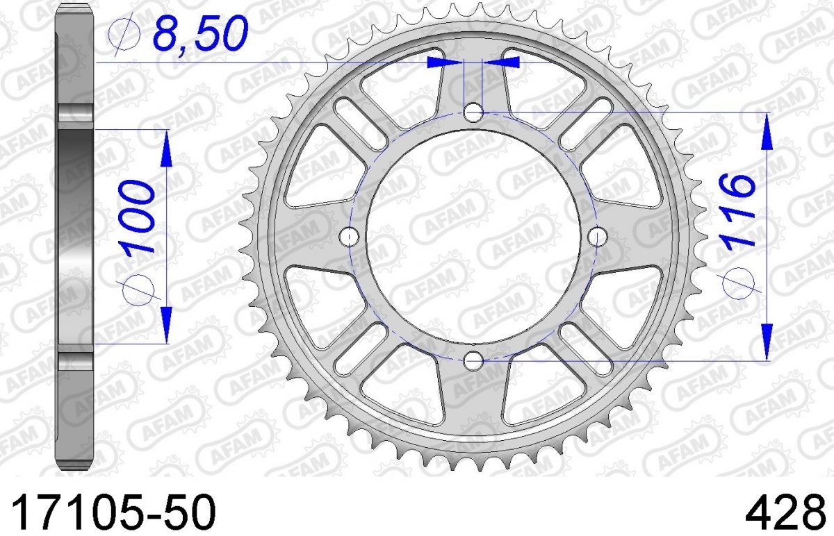REAR ALU 50T, 428