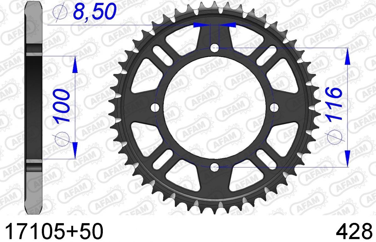 REAR ALU 50T, 428