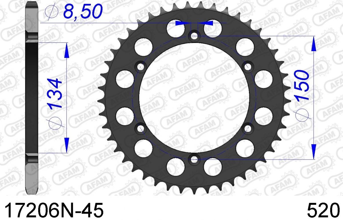 REAR ALU 45T, 520