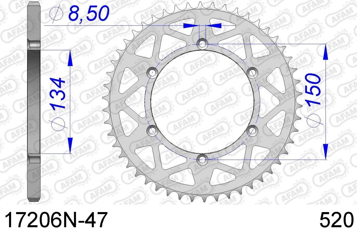 REAR ALU 47T, 520