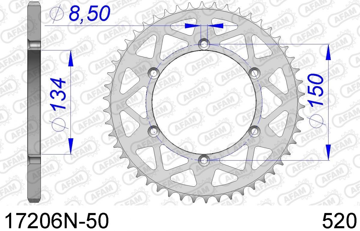 REAR ALU 50T, 520