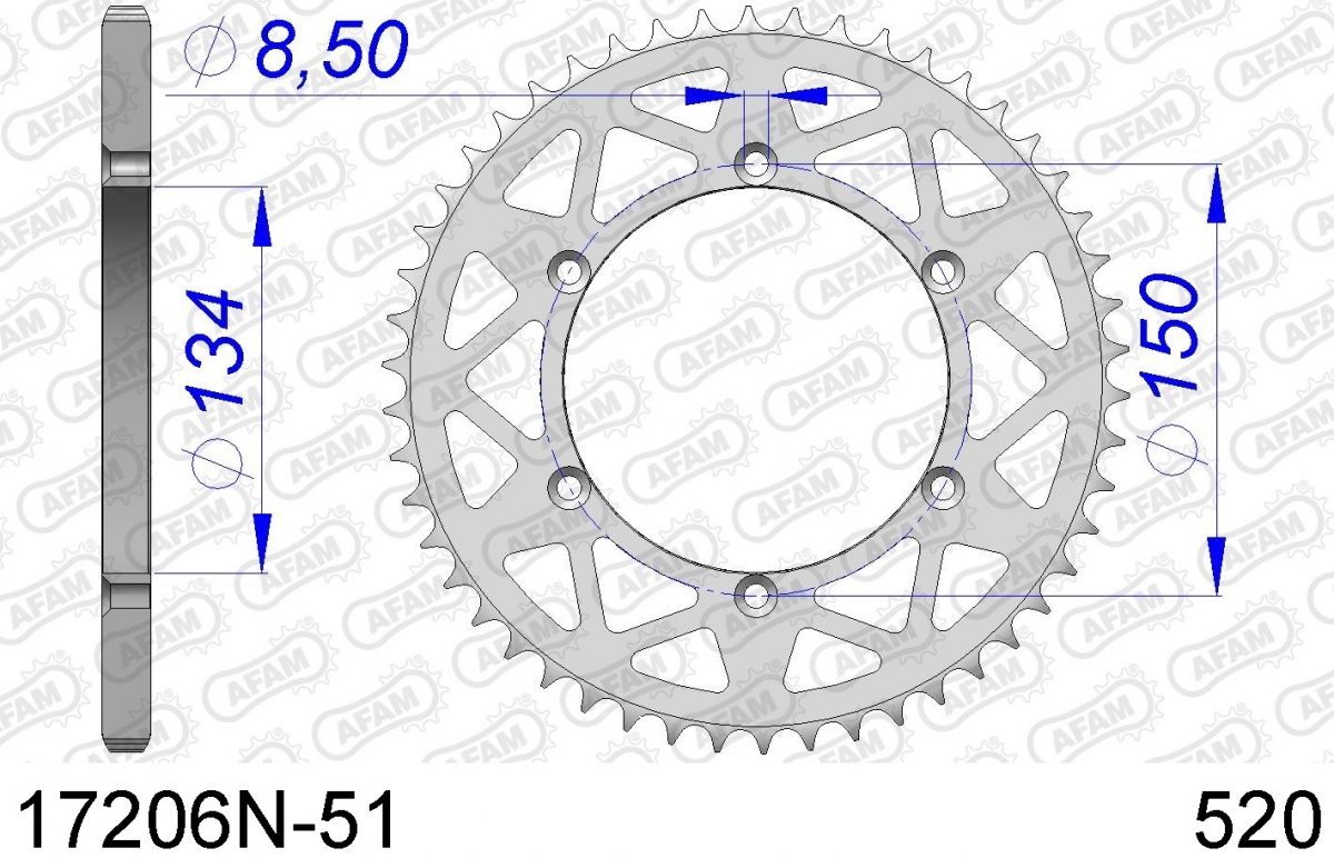 REAR ALU 51T, 520