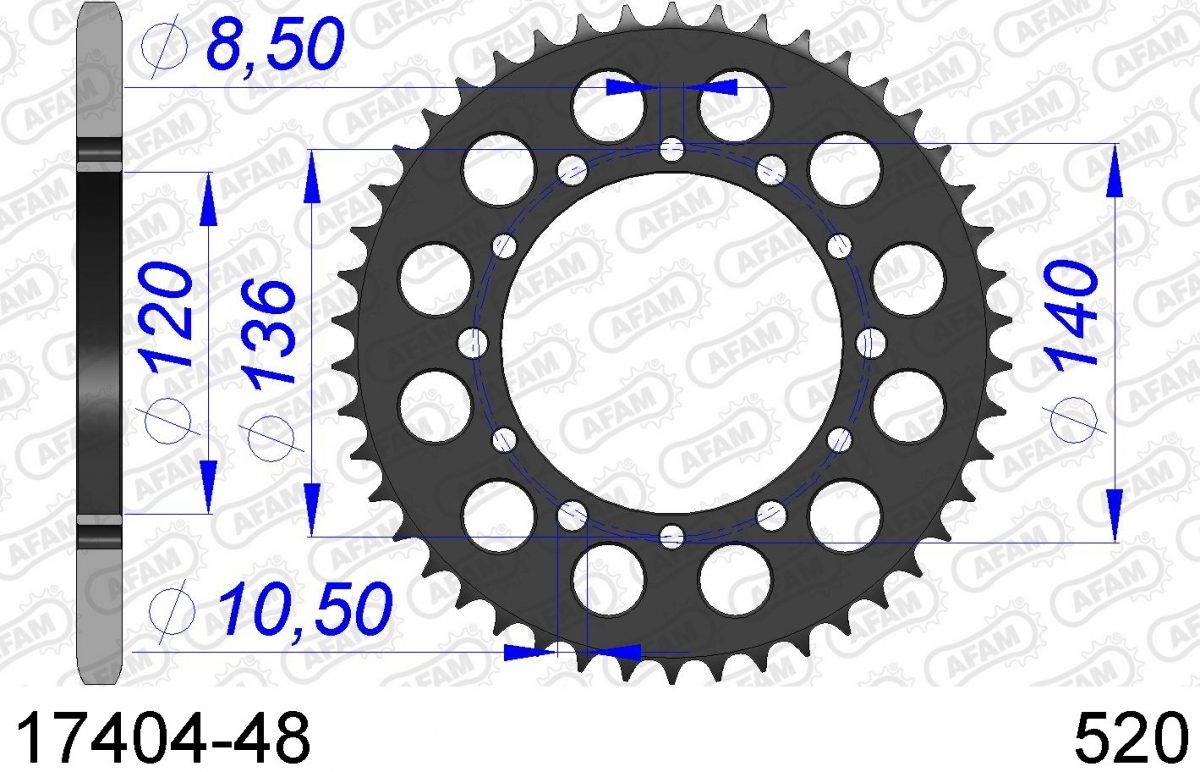 REAR ALU 48T, 520