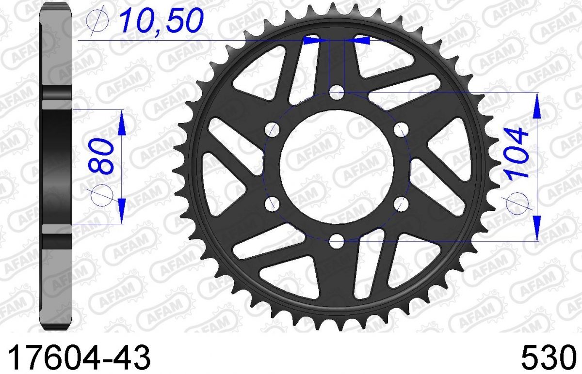 REAR ALU 43T, 530