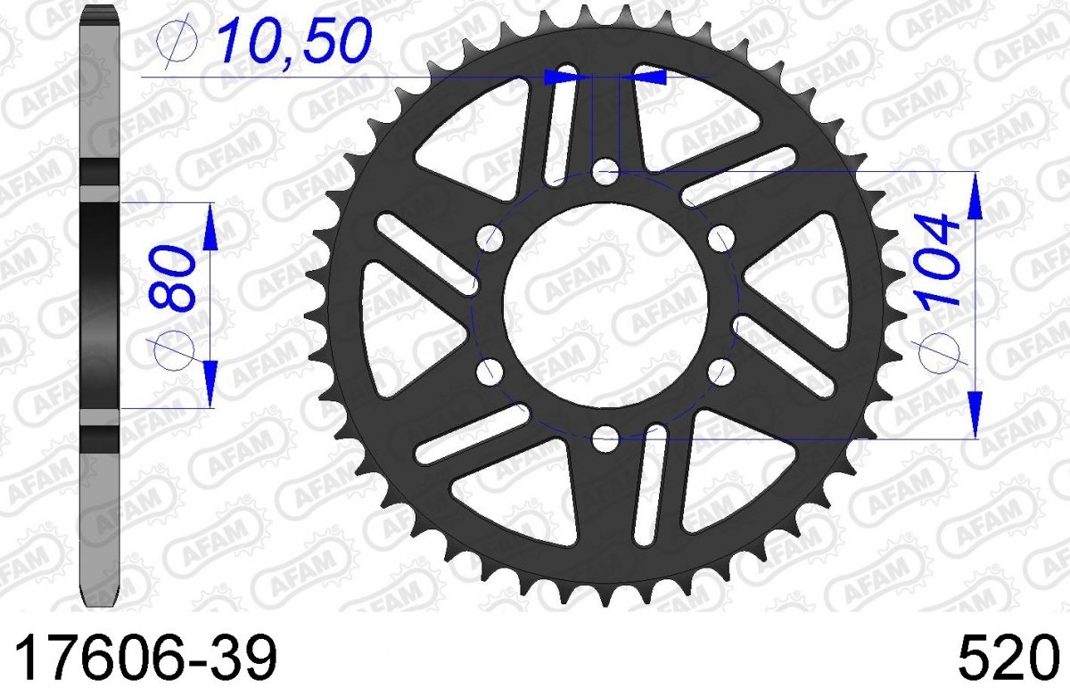 REAR ALU 39T, 520