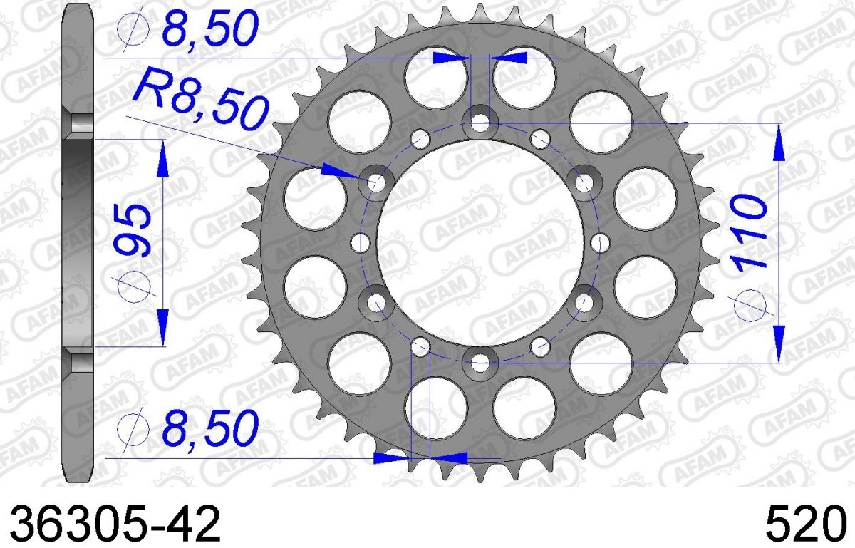 REAR ALU 42T, 520