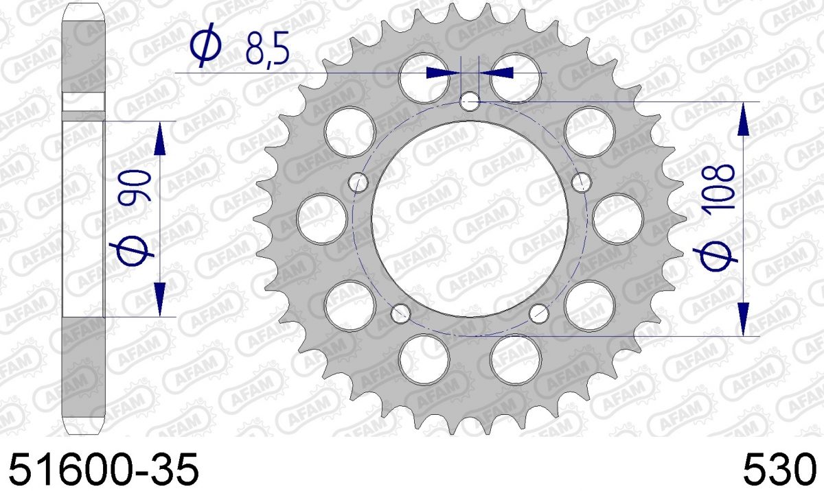 REAR ALU 35T, 530