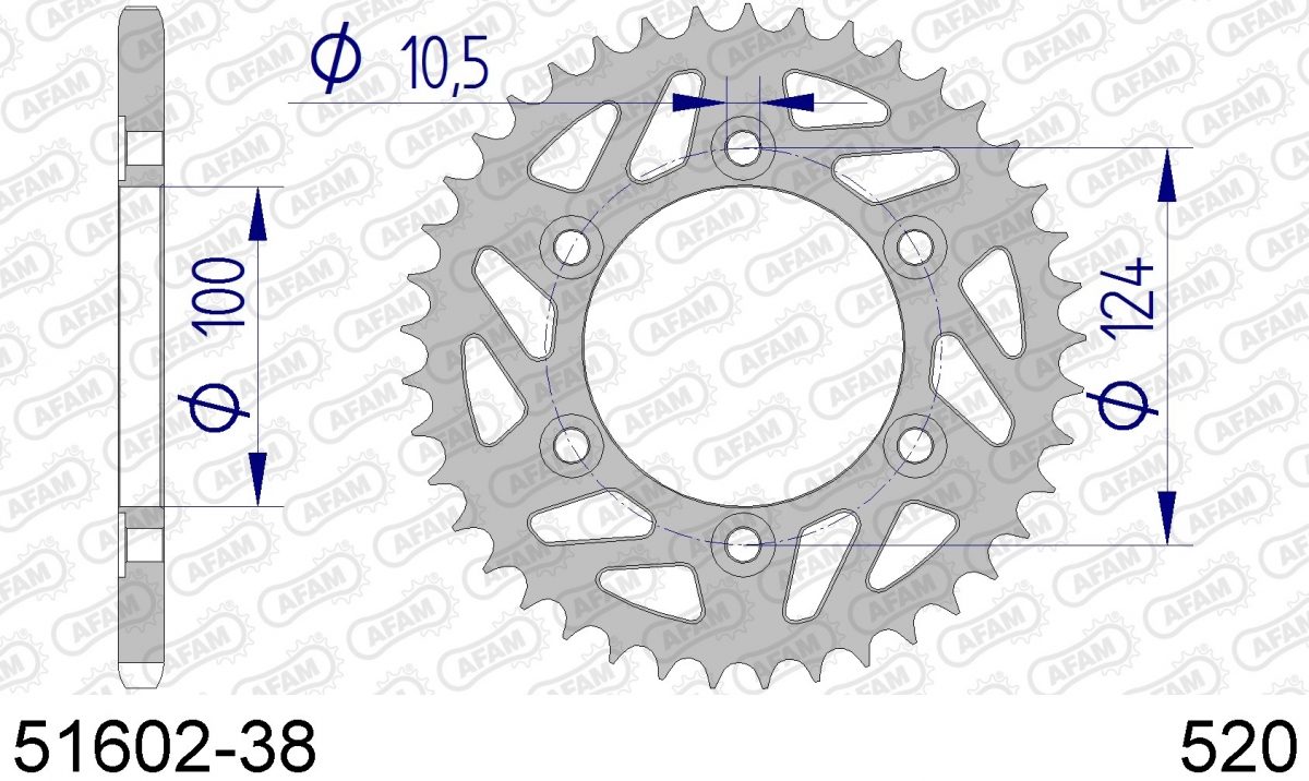 REAR ALU 38T, 520