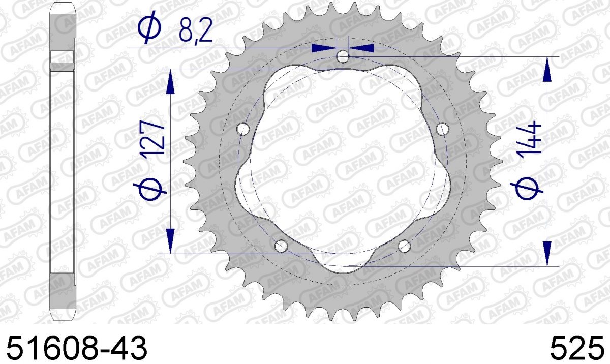 REAR ALU 43T, 525