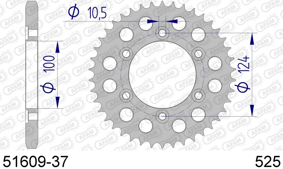 REAR ALU 37T, 525