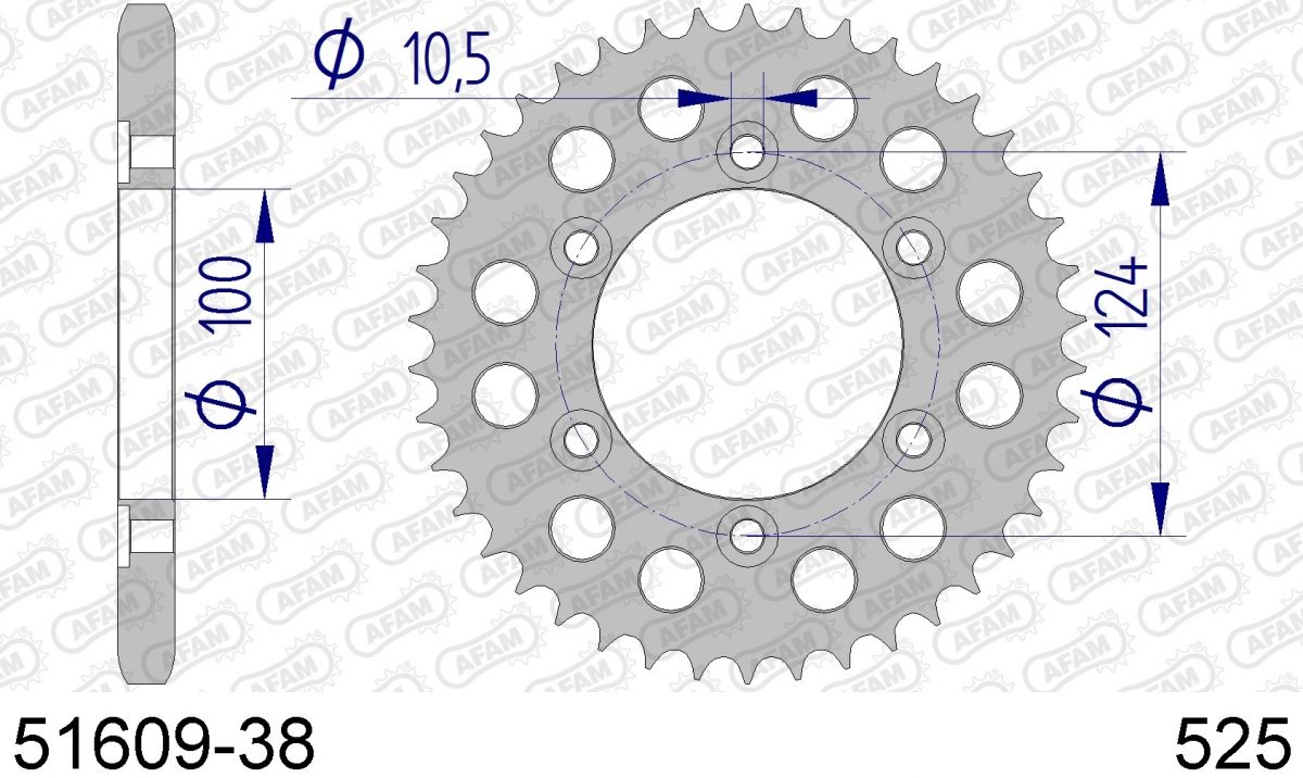 REAR ALU 38T, 525