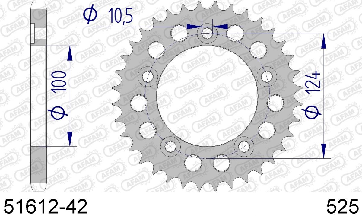 REAR ALU 42T, 525