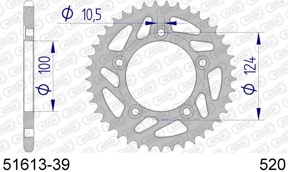 REAR ALU 39T, 520