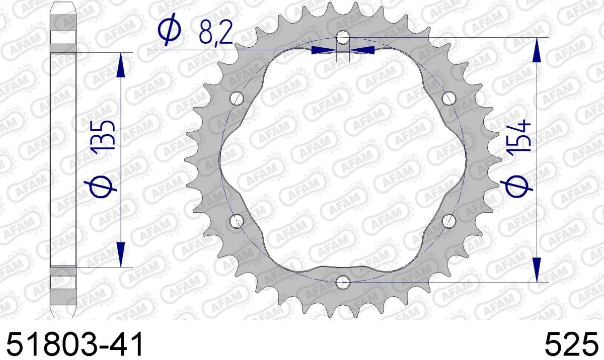 REAR ALU 41T, 525
