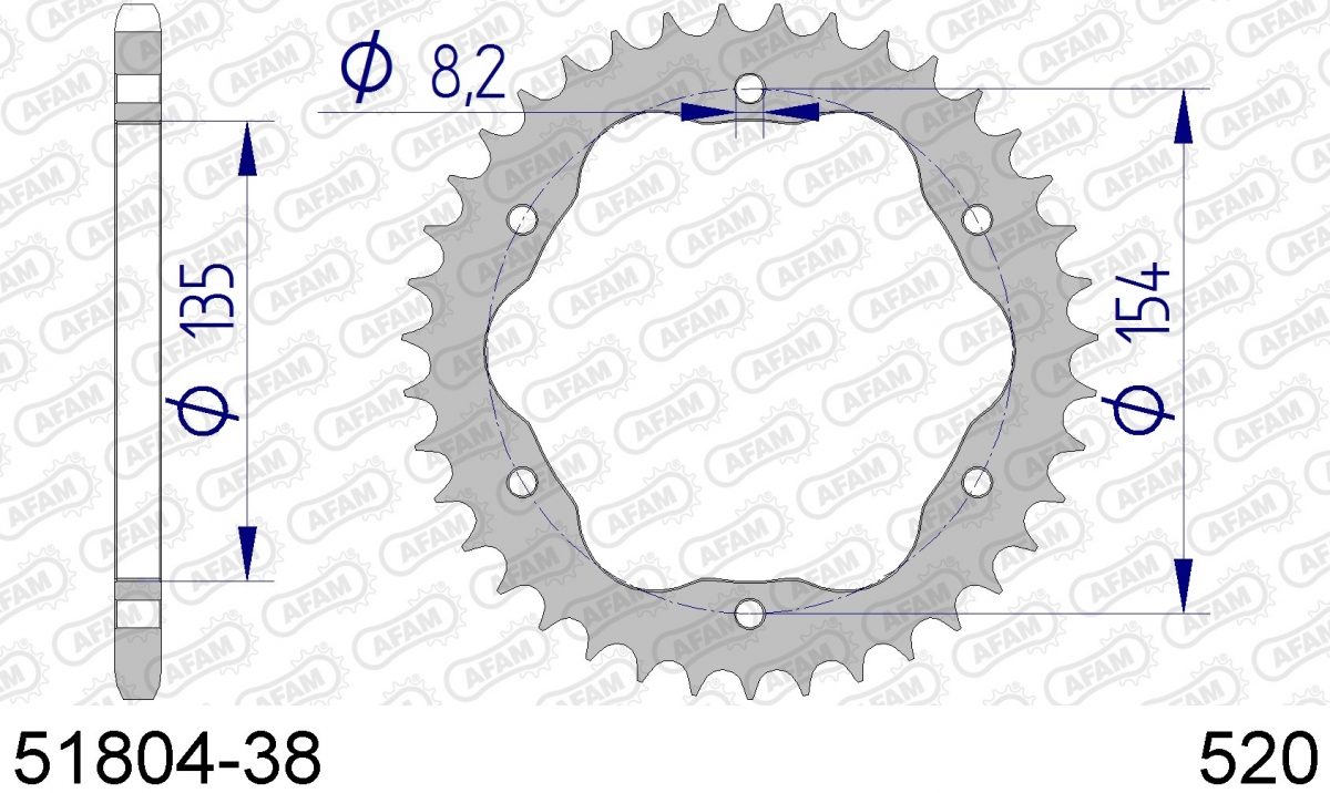REAR ALU 38T, 520