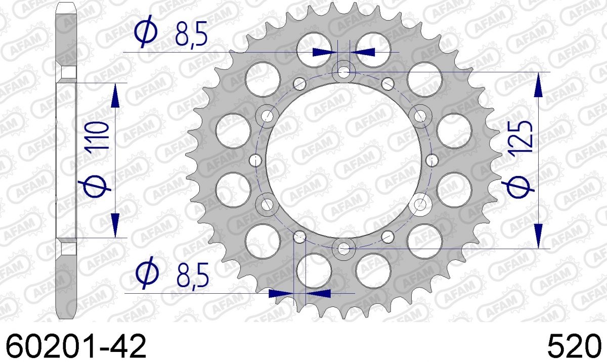 REAR ALU 42T, 520