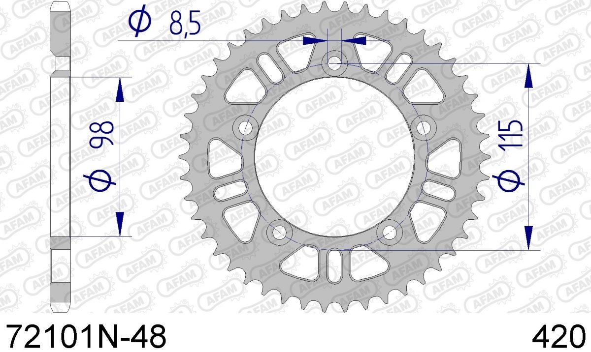 REAR ALU 48T, 420, BLACK