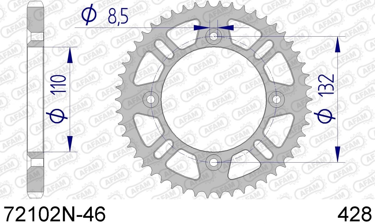 REAR ALU 46T, 428