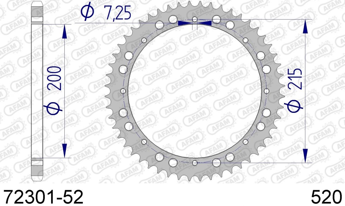 REAR ALU 52T, 520