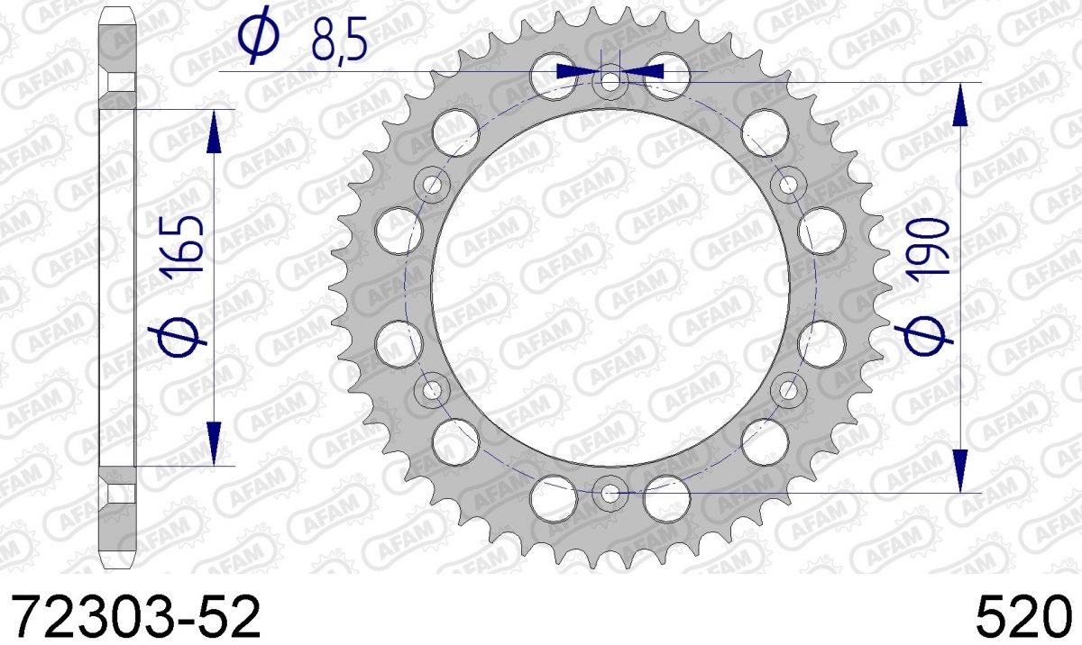 REAR ALU 52T, 520