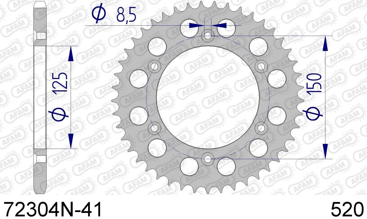 REAR ALU 41T, 520