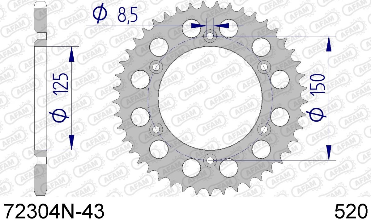 REAR ALU 43T, 520