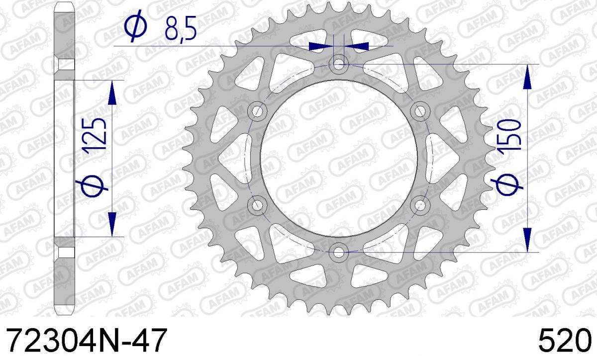 REAR ALU 47T, 520