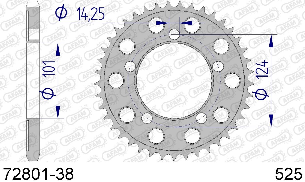 REAR ALU 38T, 525