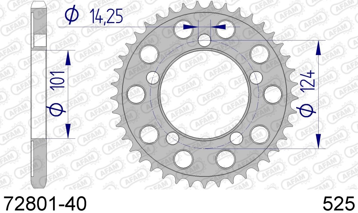 REAR ALU 40T, 525
