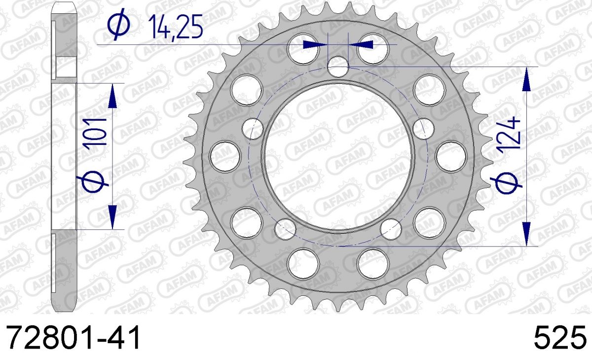 REAR ALU 41T, 525
