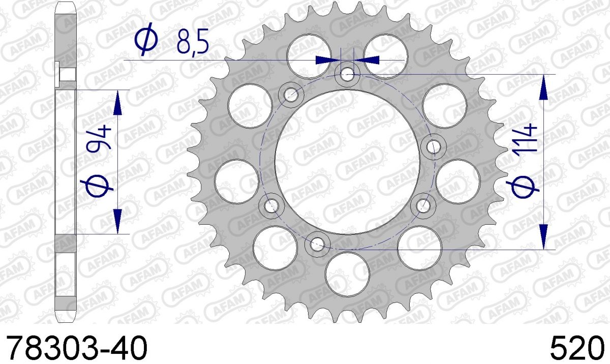 REAR ALU 40T, 520