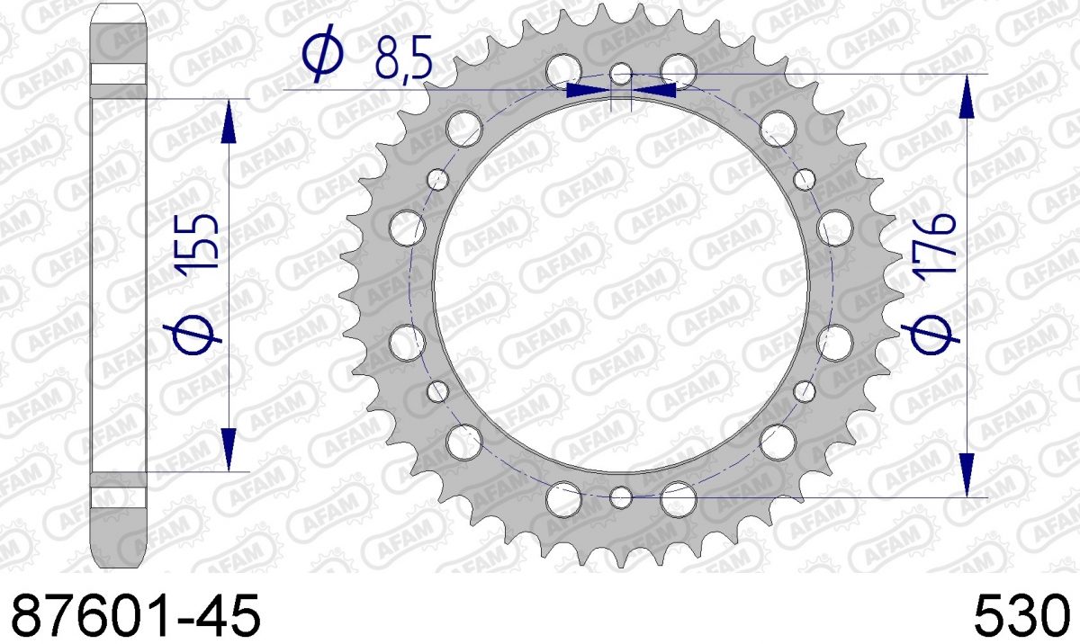 REAR ALU 45T, 530