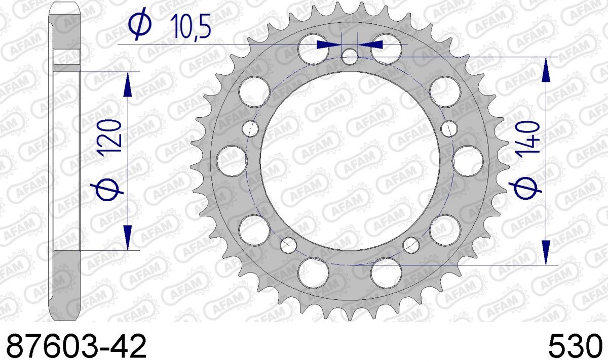 REAR ALU 42T, 530