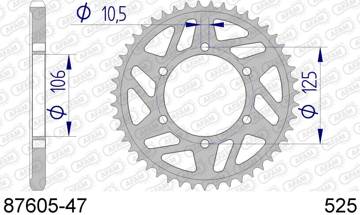 REAR ALU 47T, 525