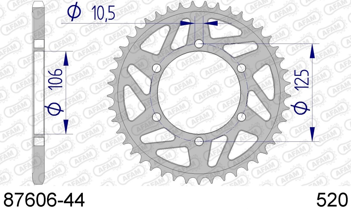 REAR ALU 44T, 520