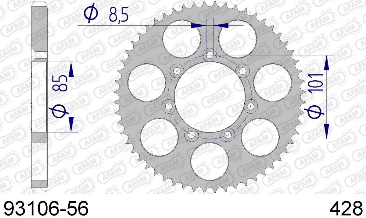 REAR ALU 56T, 428