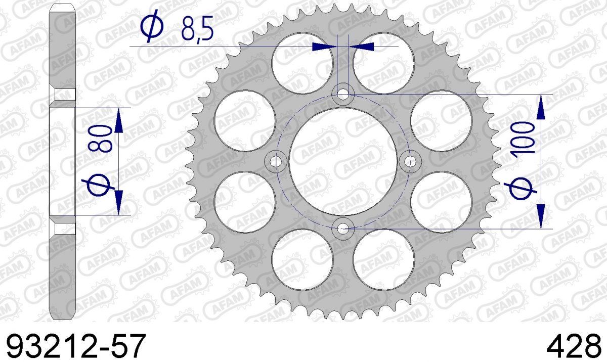 REAR ALU 57T, 428