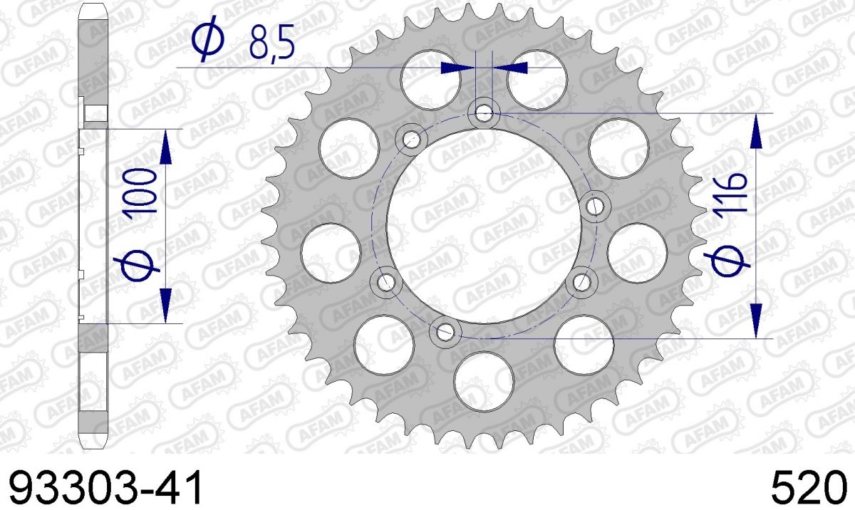 REAR ALU 41T, 520