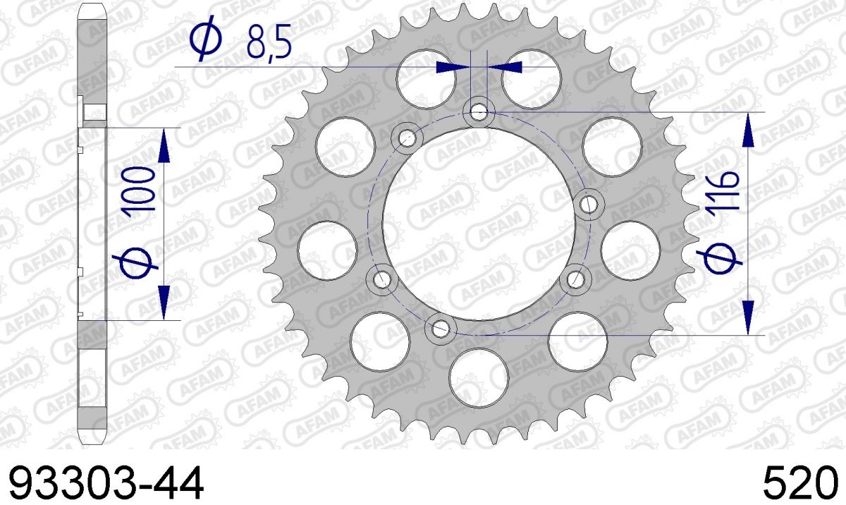 REAR ALU 44T, 520