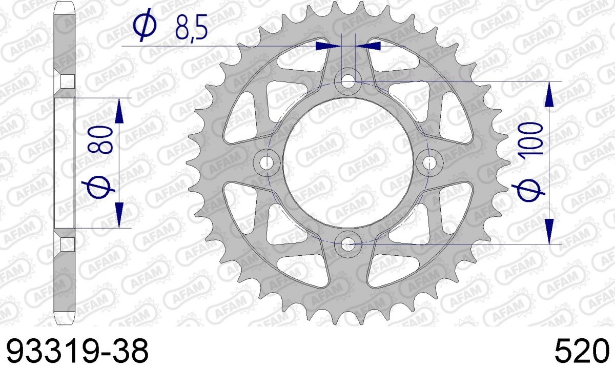REAR ALU 38T, 520