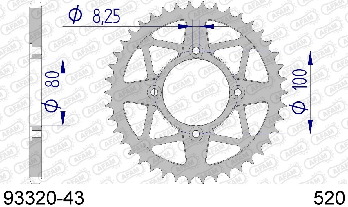 REAR ALU 43T, 520