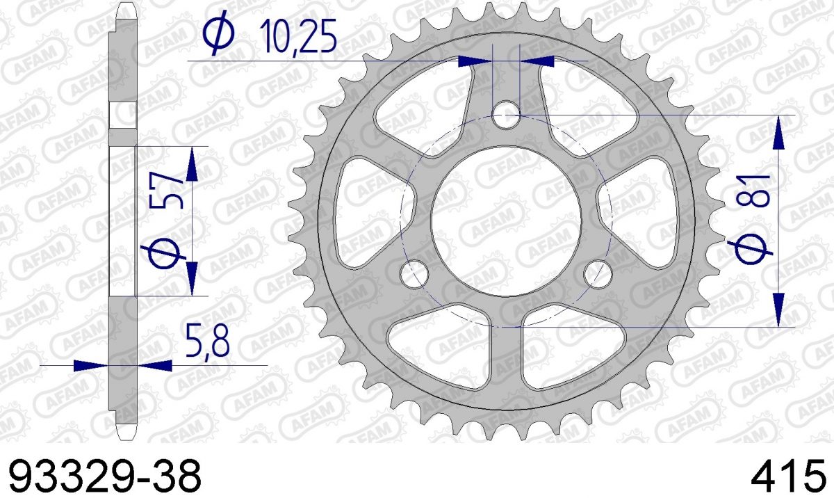 REAR ALU 38T, 415
