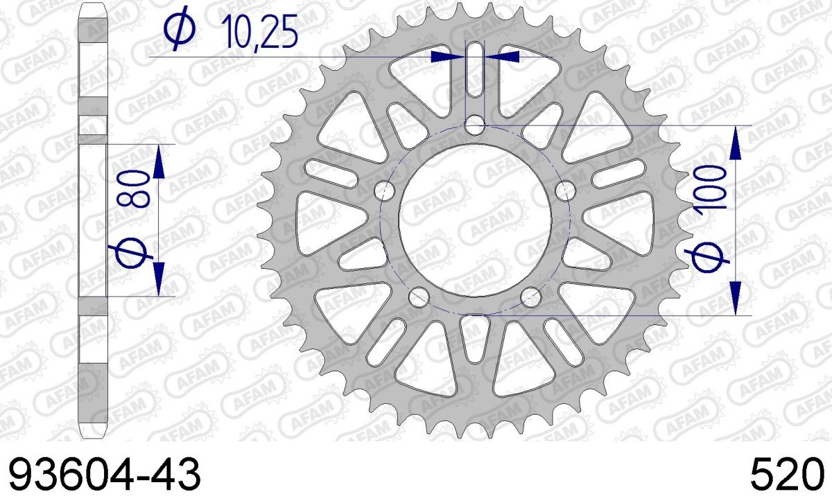 REAR ALU 43T, 520