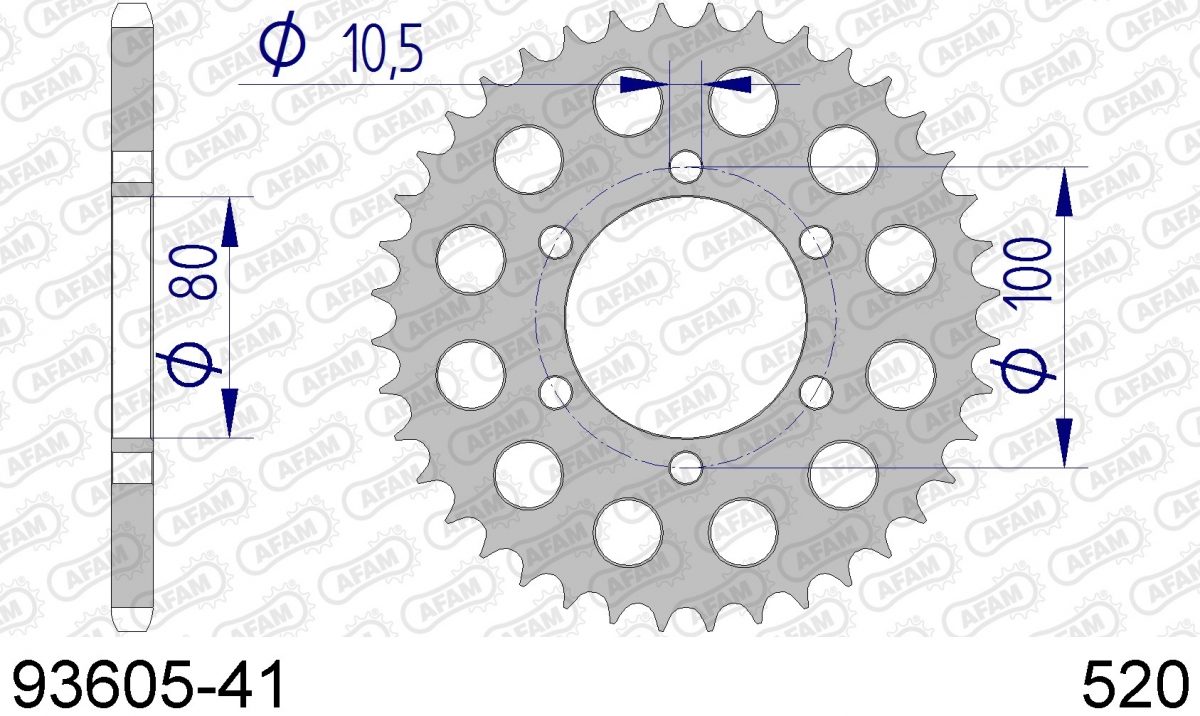 REAR ALU 41T, 520