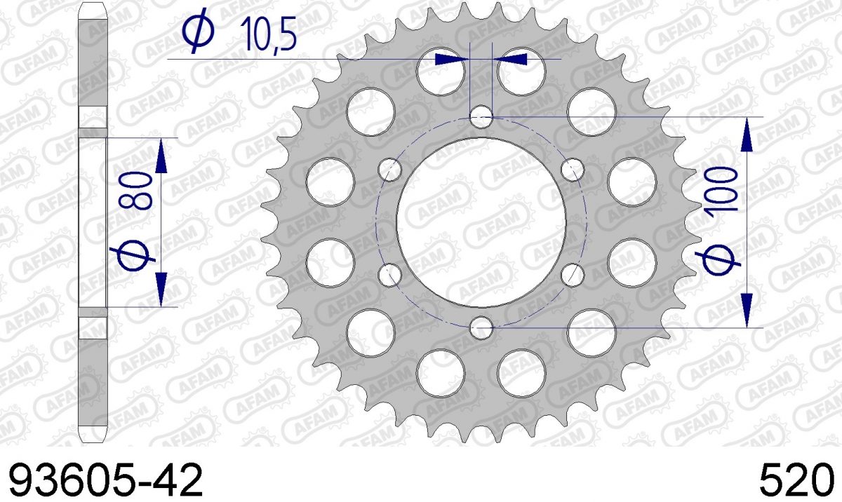 REAR ALU 42T, 520